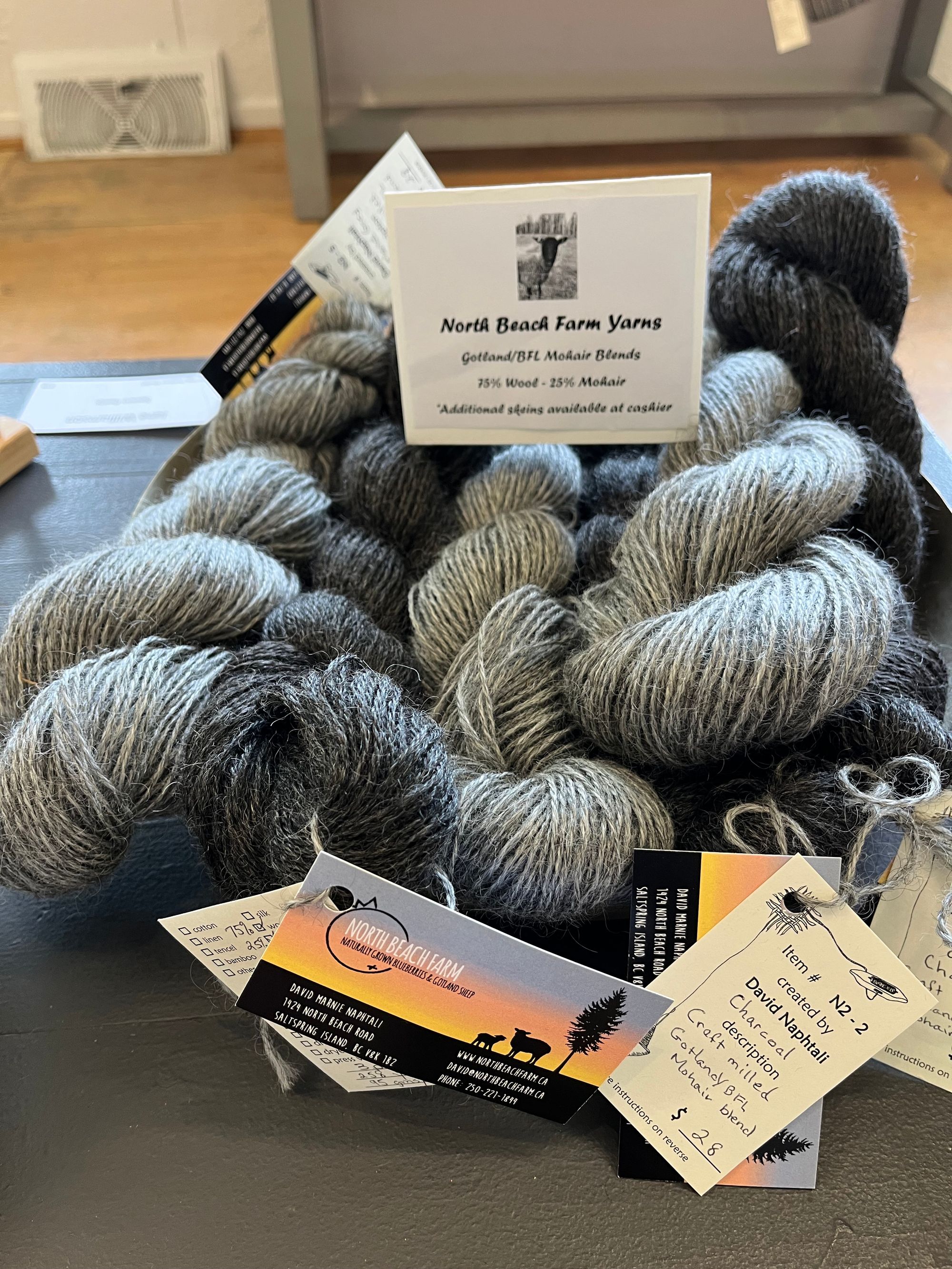 North Beach Craft Milled Yarns Available from the Farm