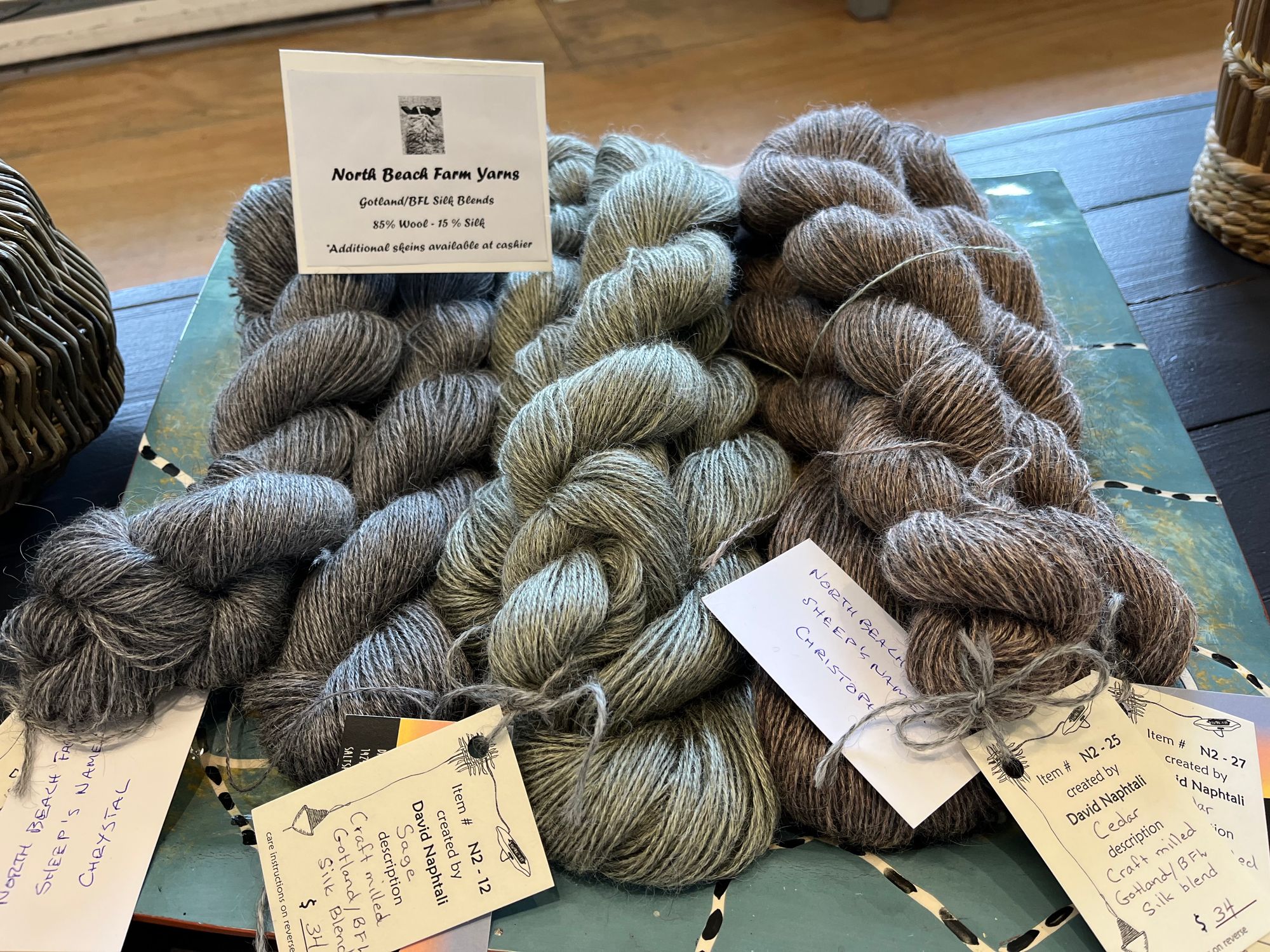 North Beach Craft Milled Yarns Available from the Farm